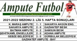 2021-2022 SEZONU 2. LİG 5. HAFTA SONUÇLARI