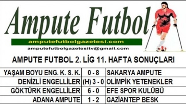 2. LİG 11. HAFTA SONUÇLARI