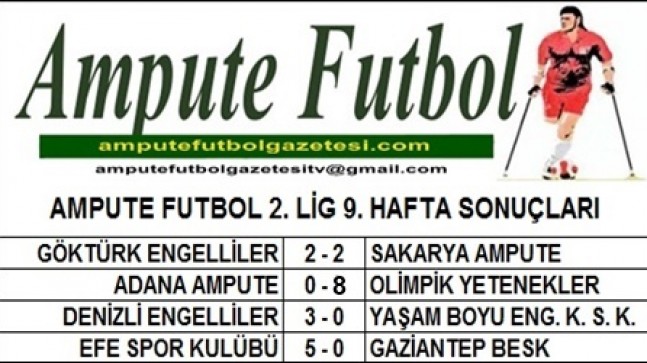 2. LİG 9. HAFTA SONUÇLARI
