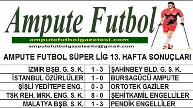 SÜPER LİG 13. HAFTA SONUÇLARI