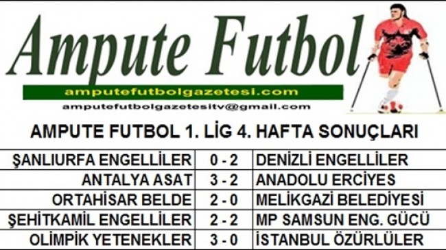 1. LİG 4. HAFTA SONUÇLARI