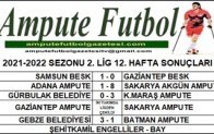 2021-2022 SEZONU 2. LİG 12. HAFTA SONUÇLARI