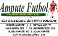 2022-2023 SEZONU 2. LİG 5. HAFTA SONUÇLARI