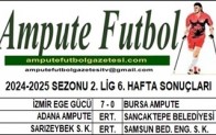 2024-2025 SEZONU 2. LİG 6. HAFTA SONUÇLARI