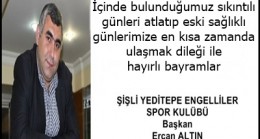 ERCAN ALTIN’DAN BAYRAM MESAJI
