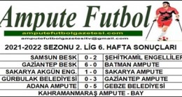 2021-2022 SEZONU 2. LİG 6. HAFTA SONUÇLARI