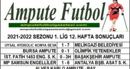 2021-2022 SEZONU 1. LİG 12. HAFTA SONUÇLARI