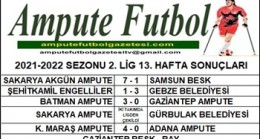 2021-2022 SEZONU 2. LİG 13. HAFTA SONUÇLARI