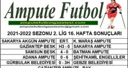2021-2022 SEZONU 2. LİG 16. HAFTA SONUÇLARI
