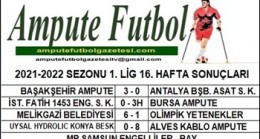 2021-2022 SEZONU 1. LİG 16. HAFTA SONUÇLARI