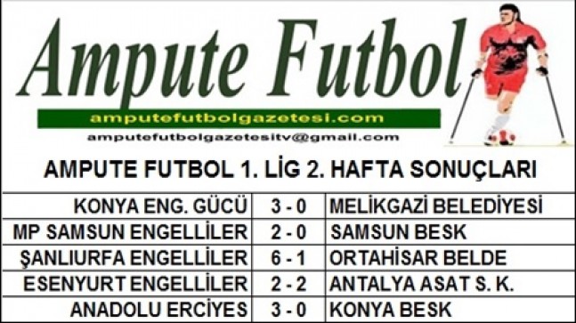 1. LİG 2. HAFTA SONUÇLARI