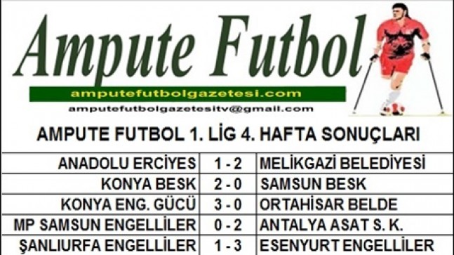 1. LİG 4. HAFTA MAÇ SONUÇLARI