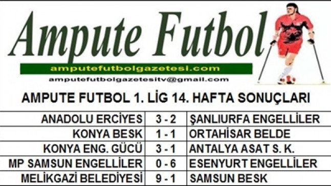 1. LİG 14. HAFTA MAÇ SONUÇLARI