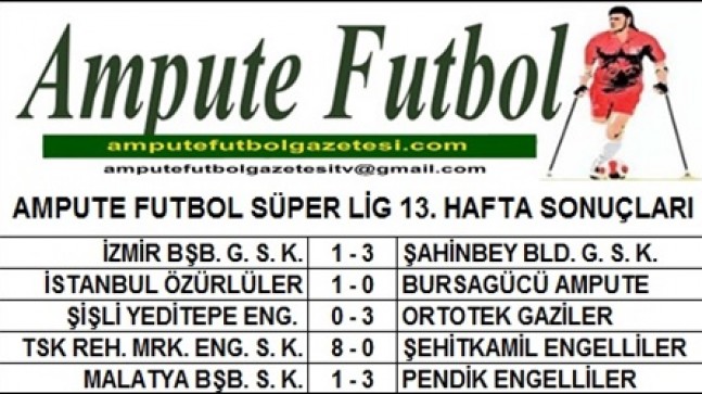 SÜPER LİG 13. HAFTA SONUÇLARI