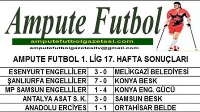 1. LİG 17. HAFTA SONUÇLARI