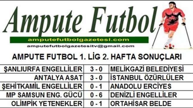 1. LİG 2. HAFTA SONUÇLARI