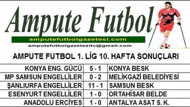 1. LİG 10. HAFTA MAÇ SONUÇLARI