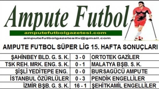 SÜPER LİG 15. HAFTA SONUÇLARI