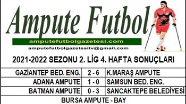 2022-2023 SEZONU 2. LİG 4. HAFTA SONUÇLARI
